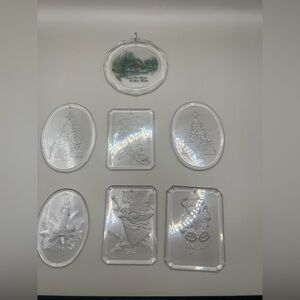 7 Vintage Holiday Acrylic Ornaments